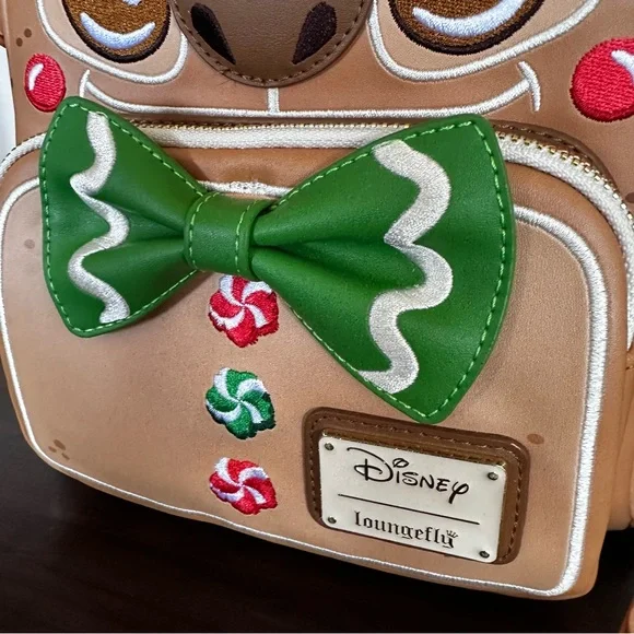 Disney Lilo and Stitch Gingerbread Scented Loungefly Mini Backpack & Wallet: NWT - Picture 3 of 14